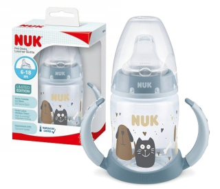 Fľaša NUK FC+ s rúčkami 6m+ CAT&DOG Sensitive